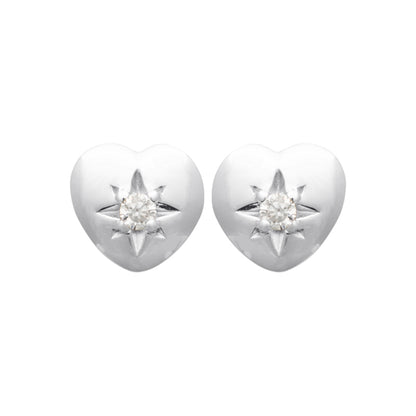 Kalbim - Boucles d’oreilles puces cœur en Argent - Yasmeen Jewelry