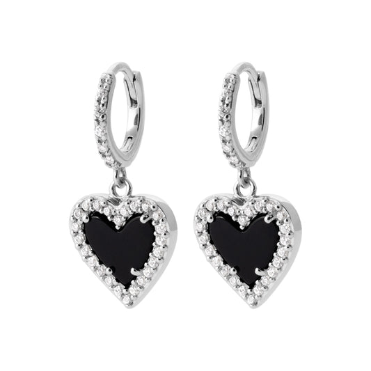 Le Cœur Noir - Boucles d’oreilles en Argent - Yasmeen Jewelry