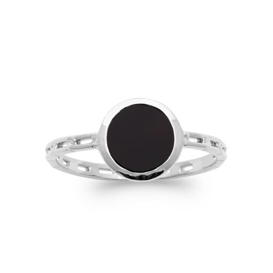 Alma - Bague en Argent et Agathe noire