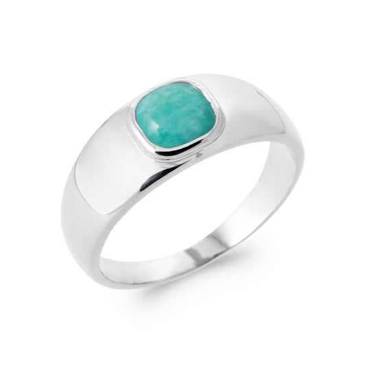 Tiamat - Bague en Argent et Amazonite - Yasmeen Jewelry