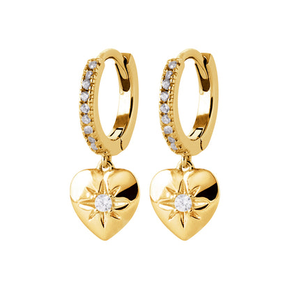 Kalbim - Boucles d’oreilles cœur en Plaqué or - Yasmeen Jewelry
