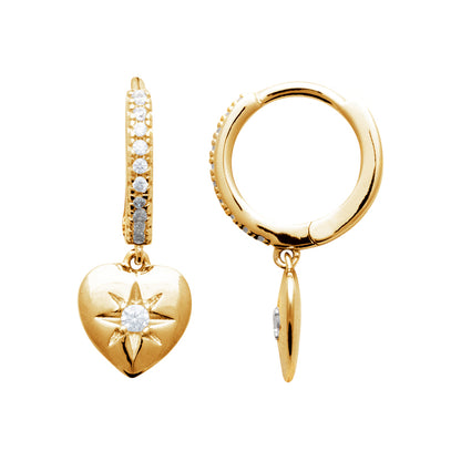 Kalbim - Boucles d’oreilles cœur en Plaqué or - Yasmeen Jewelry