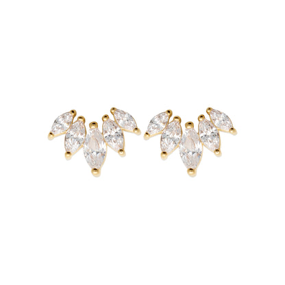 Tiara - Boucles d'oreilles en Plaqué Or - Yasmeen Jewelry