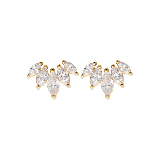 Tiara - Boucles d'oreilles en Plaqué Or - Yasmeen Jewelry