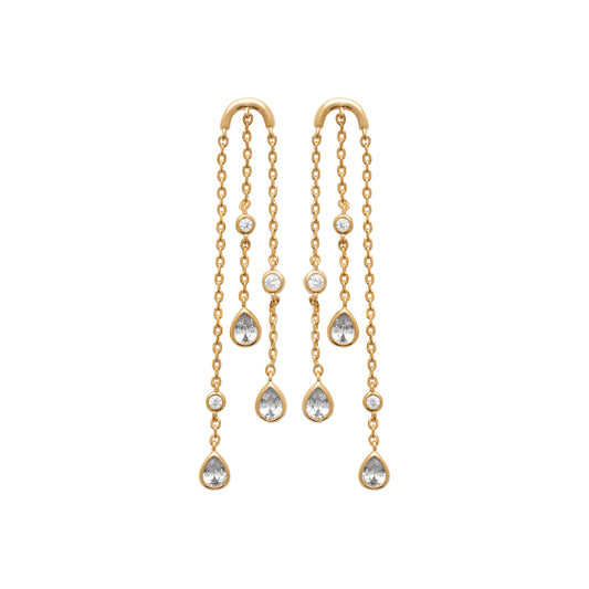 Les Gouttes d'or - Boucles d'oreilles en Plaqué Or - Yasmeen Jewelry
