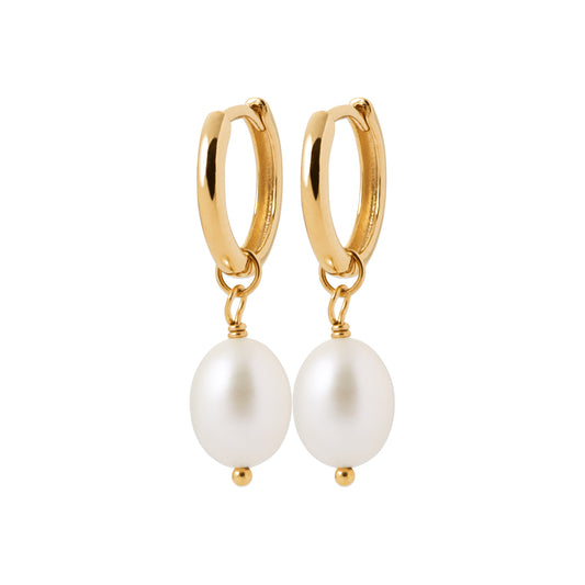 Eeva - Boucles d'oreilles en Plaqué Or et Perle de Culture - Yasmeen Jewelry