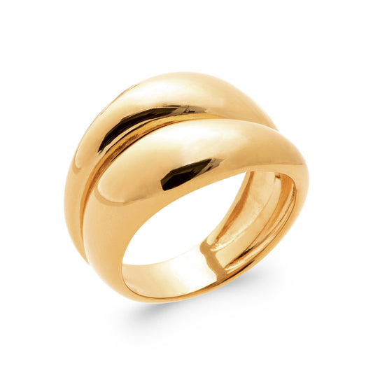 Jeanne - Bague double anneaux en Plaqué or - Yasmeen Jewelry