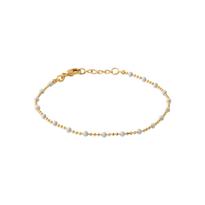Miyuki - Bracelet perles blanches et Plaqué Or - Yasmeen Jewelry