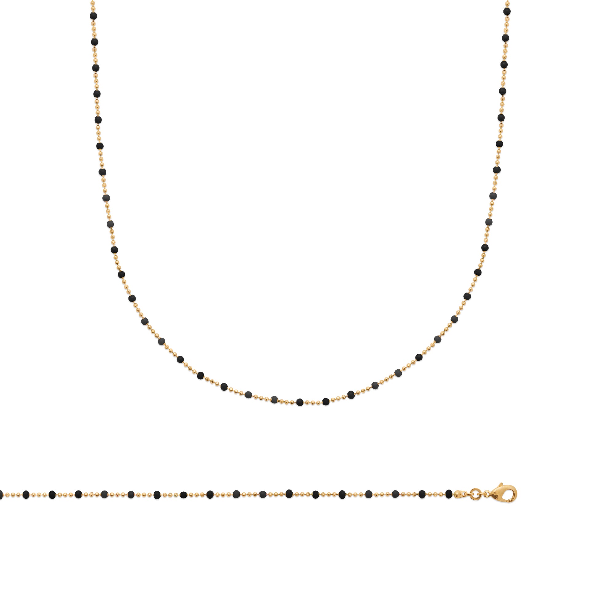 Miyuki - Bracelet perles noires et Plaqué Or - Yasmeen Jewelry