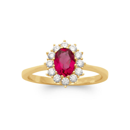 Diana - Bague en Plaqué Or et pierre rose - Yasmeen Jewelry