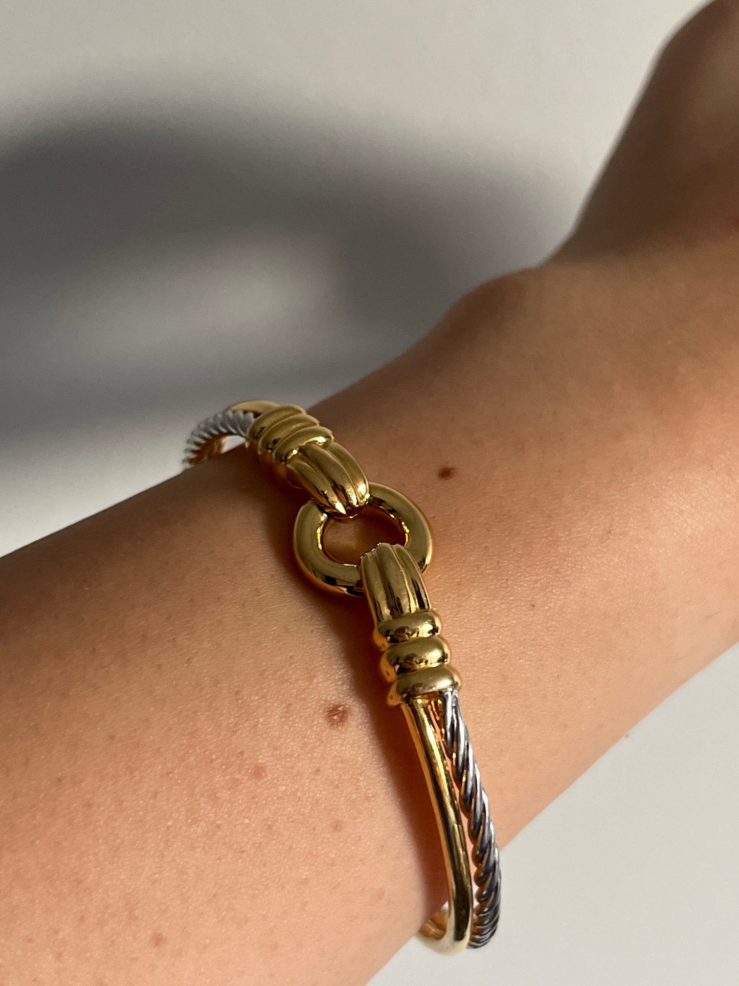 Line - Bracelet bicolore en Plaqué Or - Yasmeen Jewelry