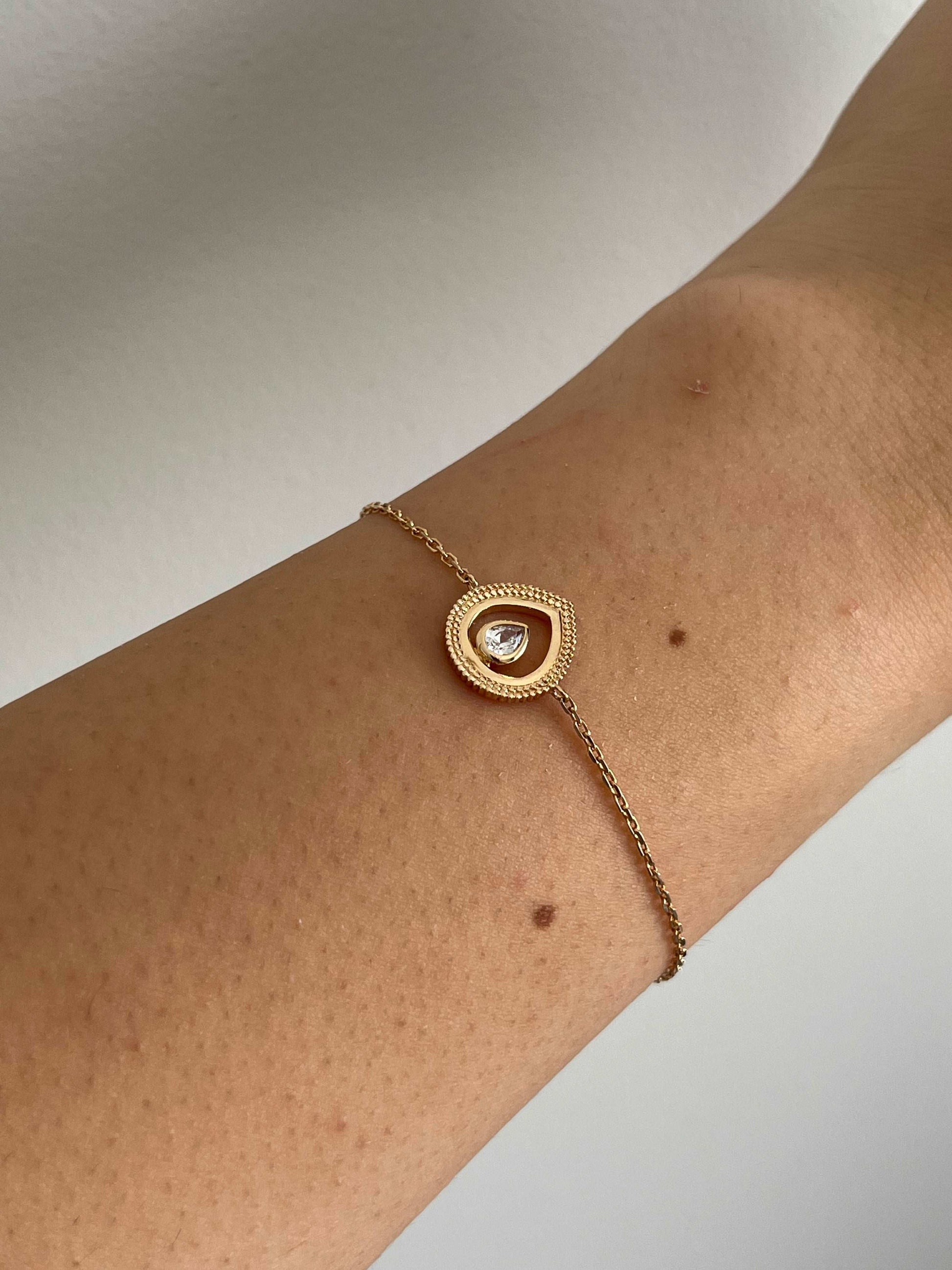 Maria - Bracelet goutte en Plaqué Or - Yasmeen Jewelry