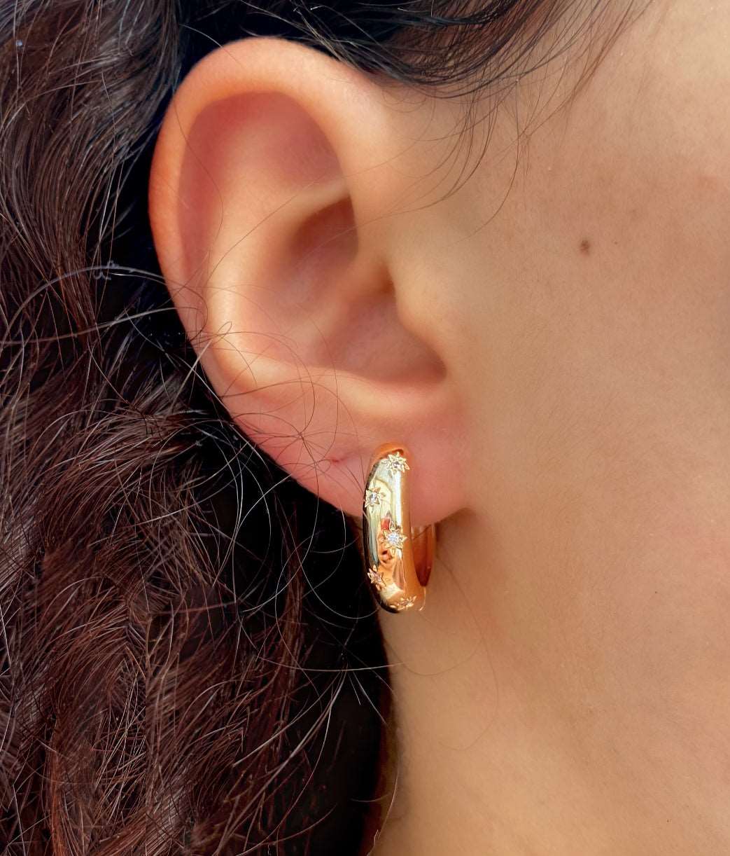 Luna - Boucles d’oreilles en Plaqué Or - Yasmeen Jewelry
