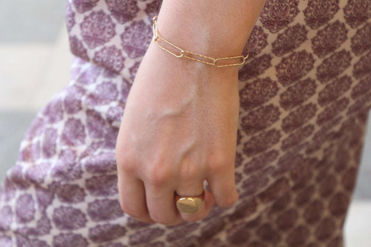 Bracelet maille trombone en Plaqué Or - Yasmeen Jewelry