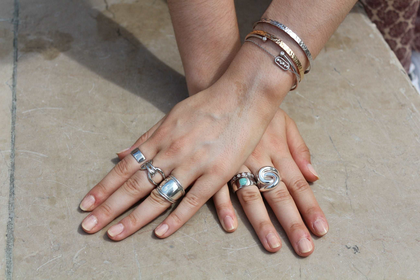 Nuzri - Bague manchette en Argent - Yasmeen Jewelry