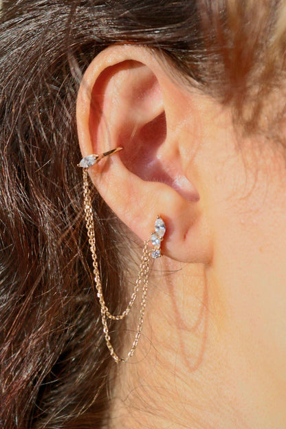Tiara - Boucle d'oreilles en Plaqué Or - Yasmeen Jewelry